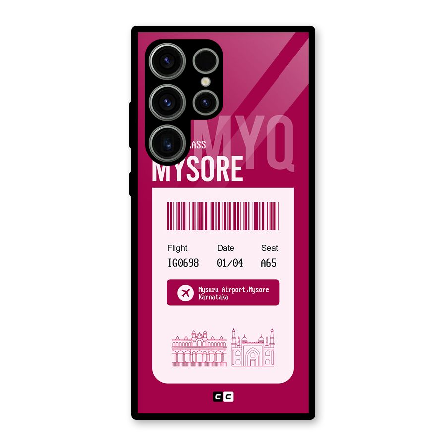Mysore Boarding Pass Glass Back Case for Galaxy S23 Ultra