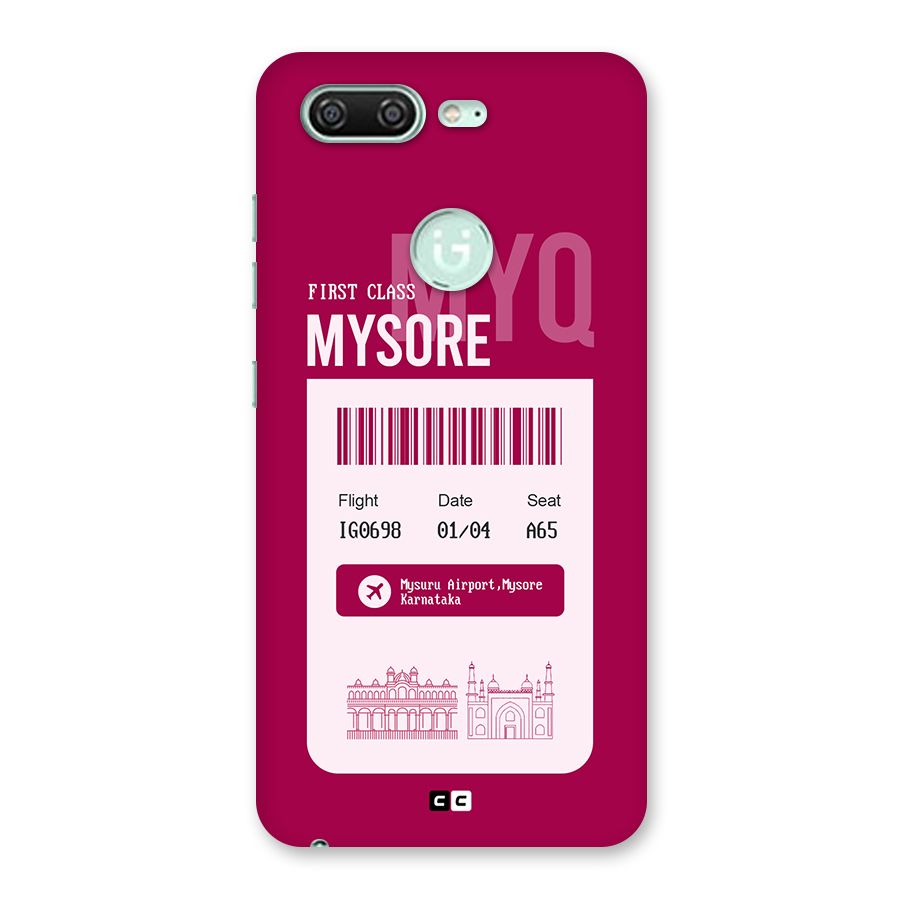 Mysore Boarding Pass Back Case for Gionee S10