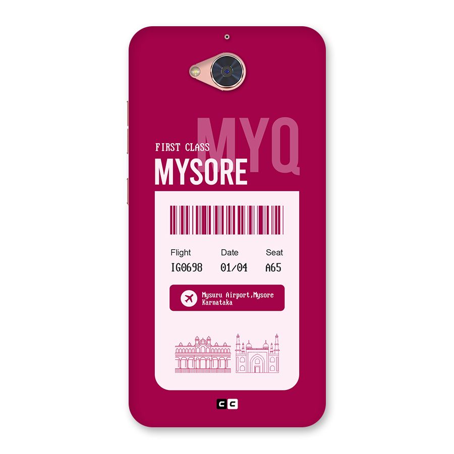 Mysore Boarding Pass Back Case for Gionee S6 Pro