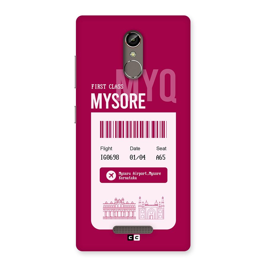 Mysore Boarding Pass Back Case for Gionee S6s