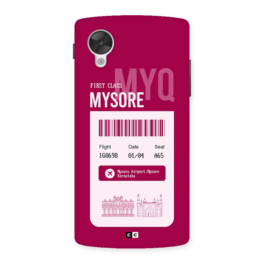 Mysore Boarding Pass Back Case for Google Nexus 5