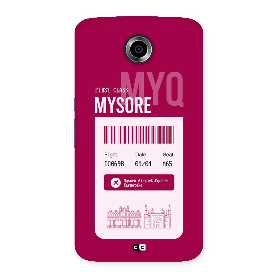 Mysore Boarding Pass Back Case for Google Nexus 6