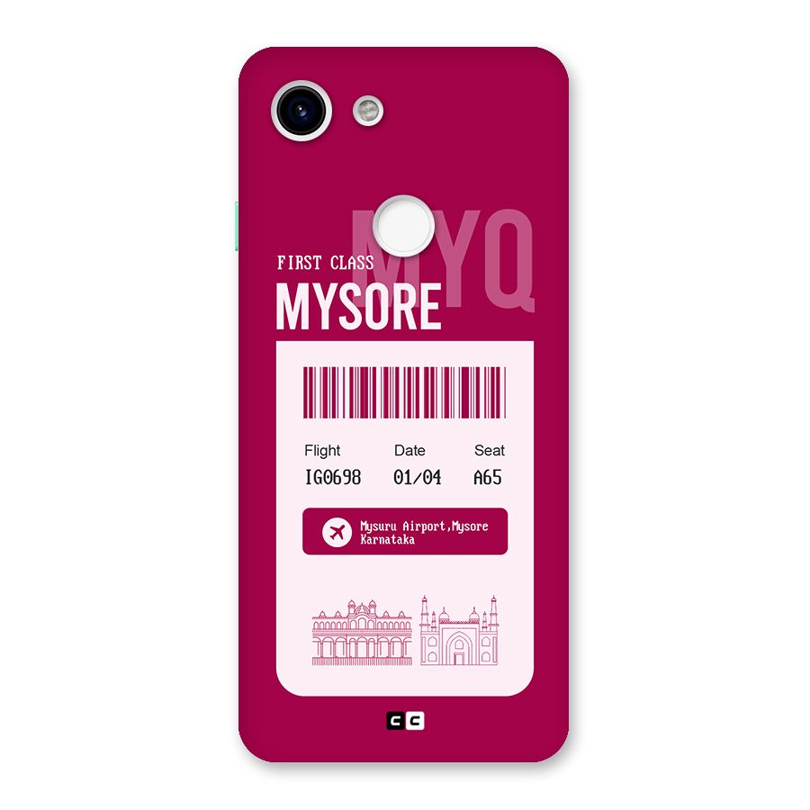 Mysore Boarding Pass Back Case for Google Pixel 3