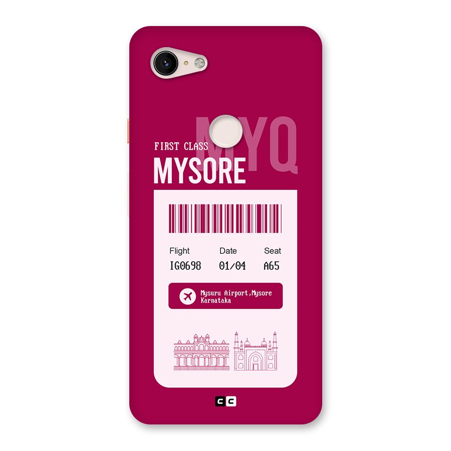 Mysore Boarding Pass Back Case for Google Pixel 3 XL