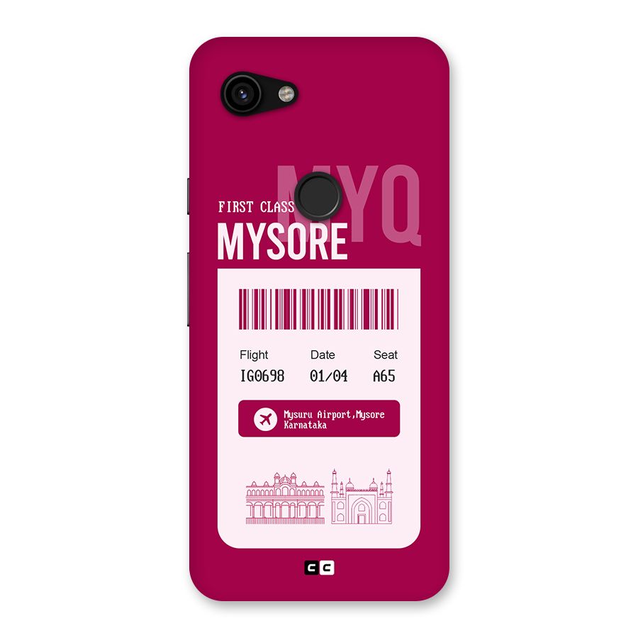 Mysore Boarding Pass Back Case for Google Pixel 3a