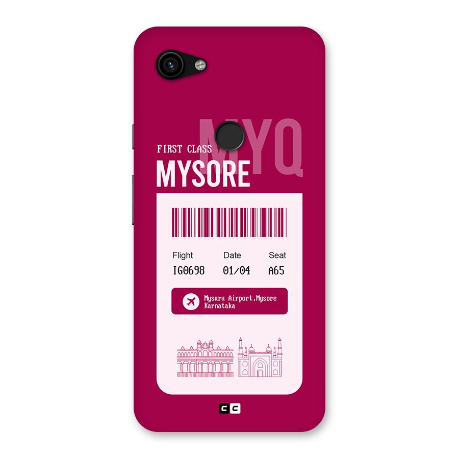 Mysore Boarding Pass Back Case for Google Pixel 3a XL