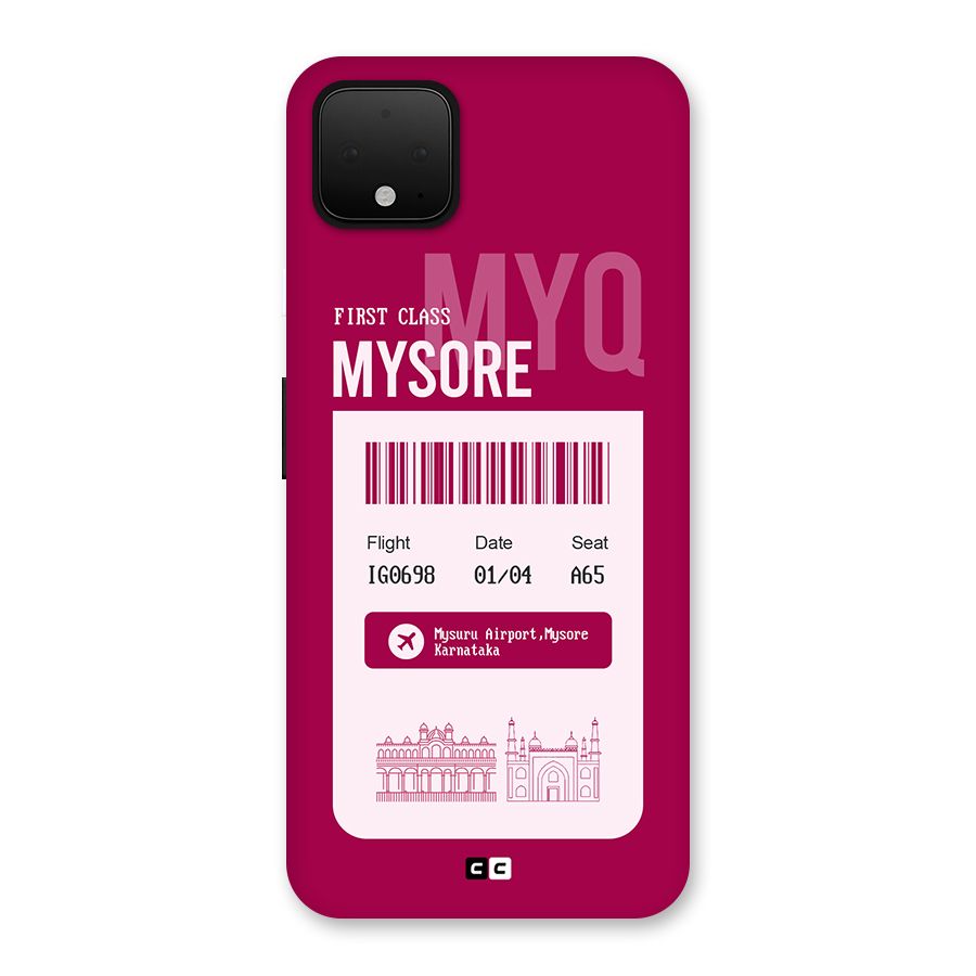 Mysore Boarding Pass Back Case for Google Pixel 4 XL