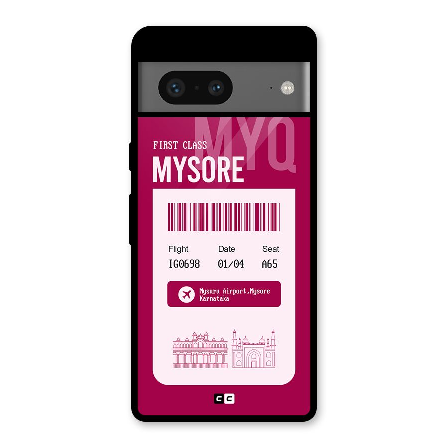Mysore Boarding Pass Glass Back Case for Google Pixel 7
