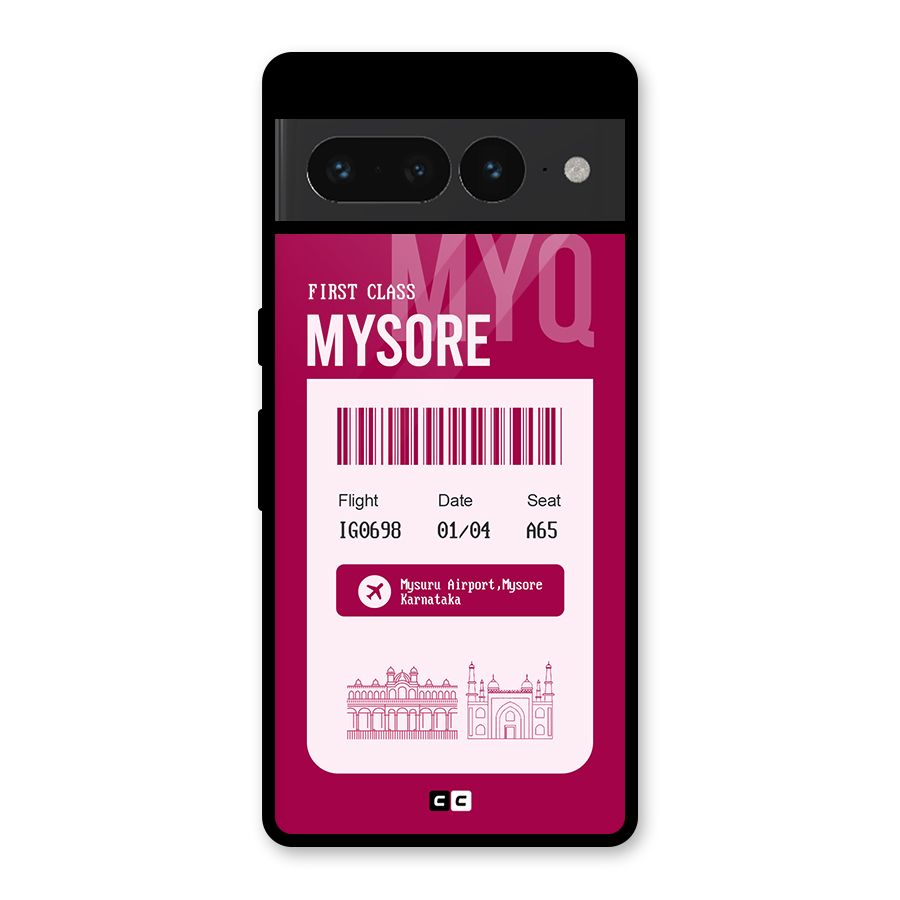 Mysore Boarding Pass Glass Back Case for Google Pixel 7 Pro
