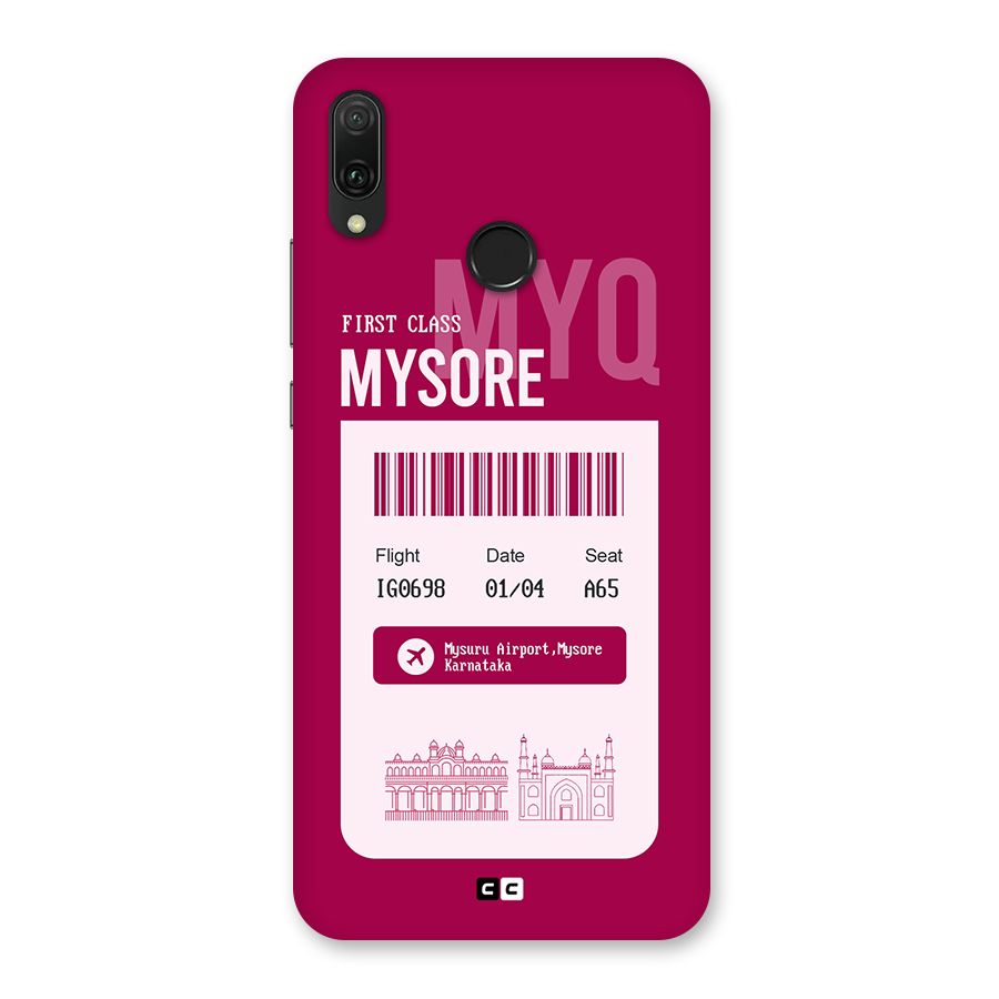 Mysore Boarding Pass Back Case for Huawei Y9 (2019)