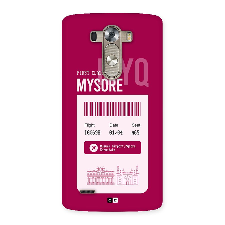 Mysore Boarding Pass Back Case for LG G3
