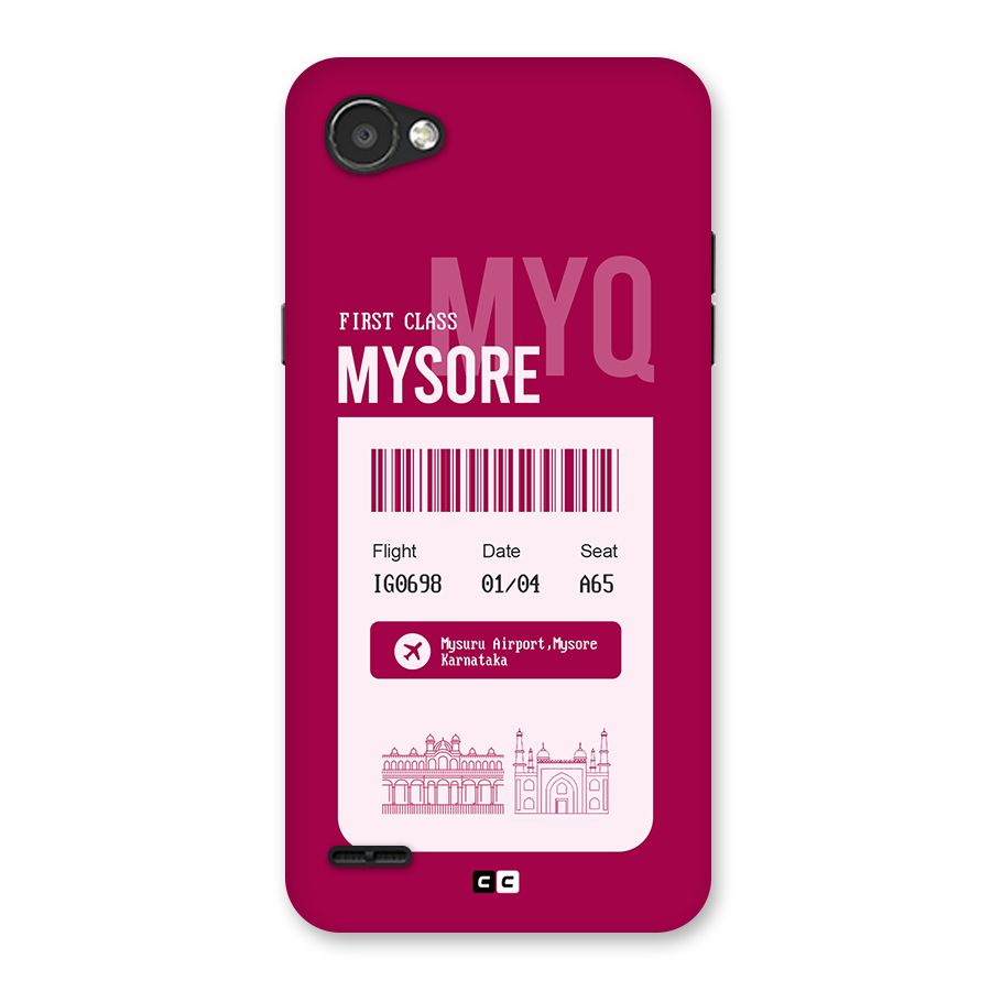 Mysore Boarding Pass Back Case for LG Q6