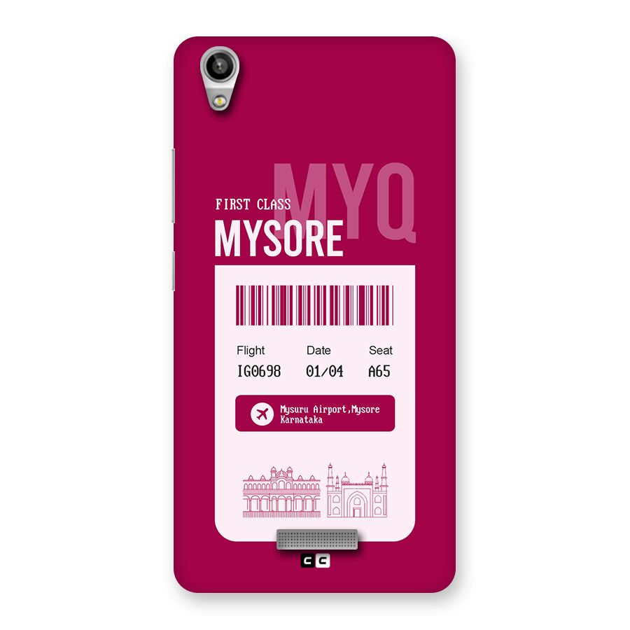 Mysore Boarding Pass Back Case for Lava Pixel V1