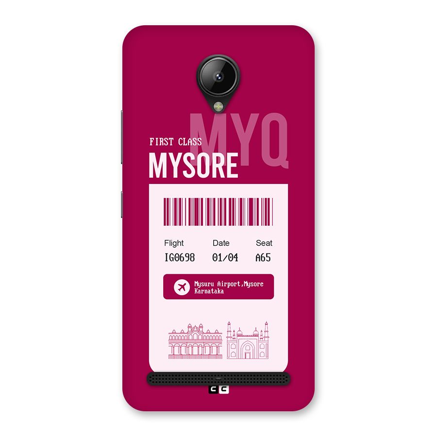 Mysore Boarding Pass Back Case for Lenovo C2