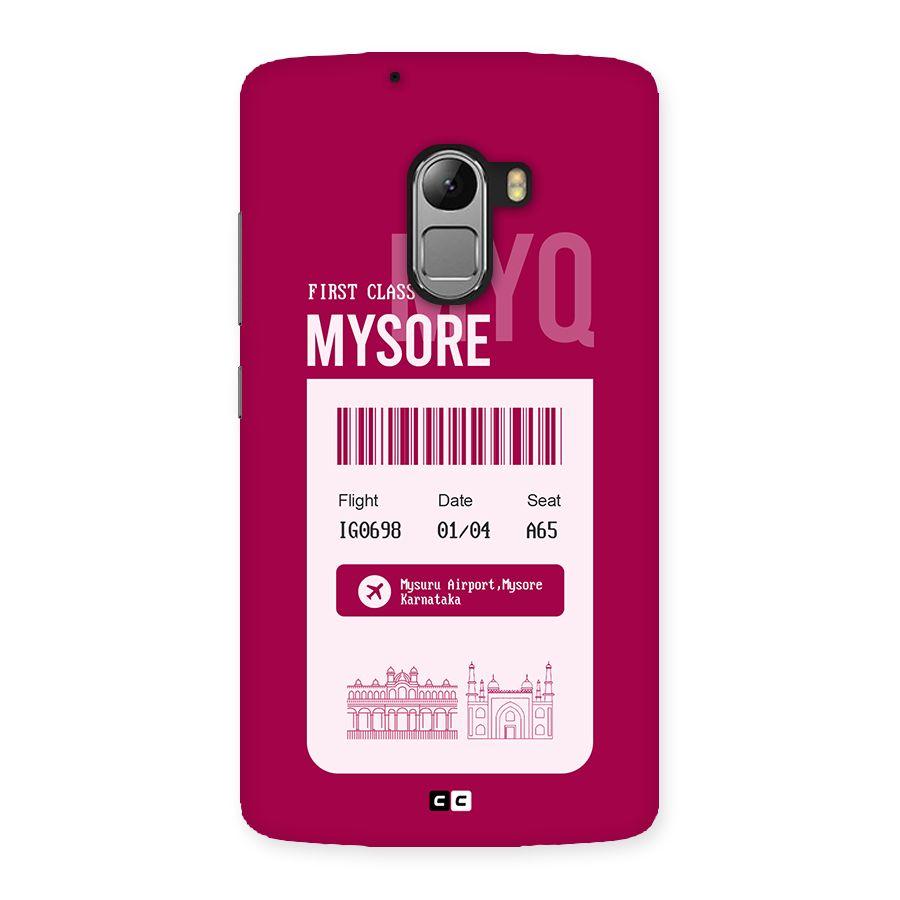 Mysore Boarding Pass Back Case for Lenovo K4 Note