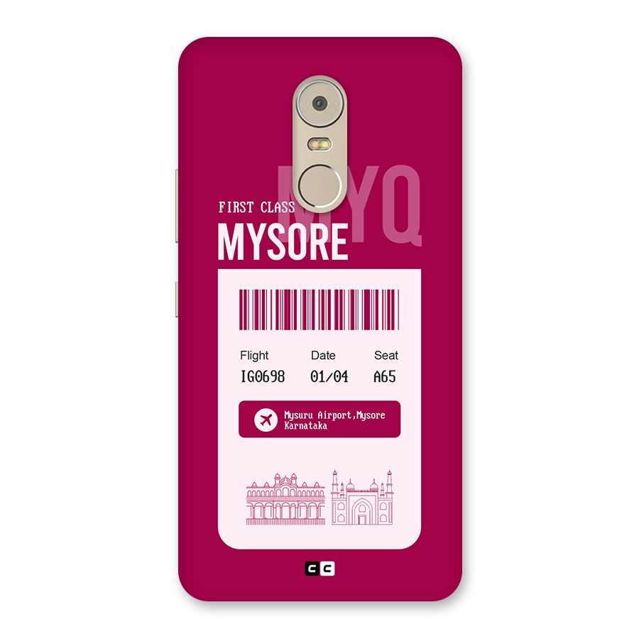 Mysore Boarding Pass Back Case for Lenovo K6 Note