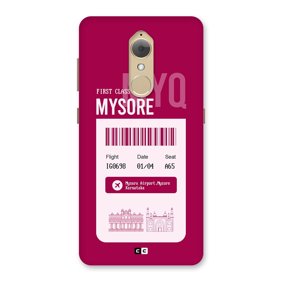 Mysore Boarding Pass Back Case for Lenovo K8