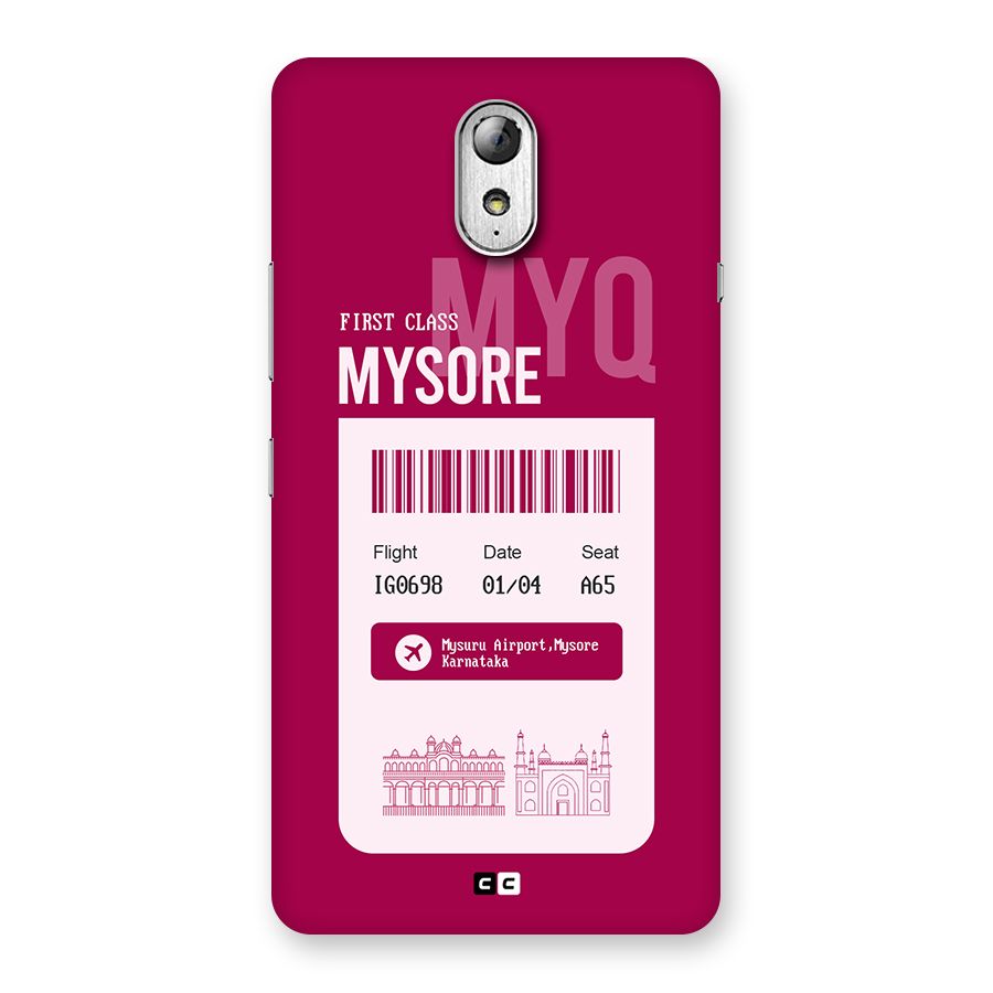 Mysore Boarding Pass Back Case for Lenovo Vibe P1M