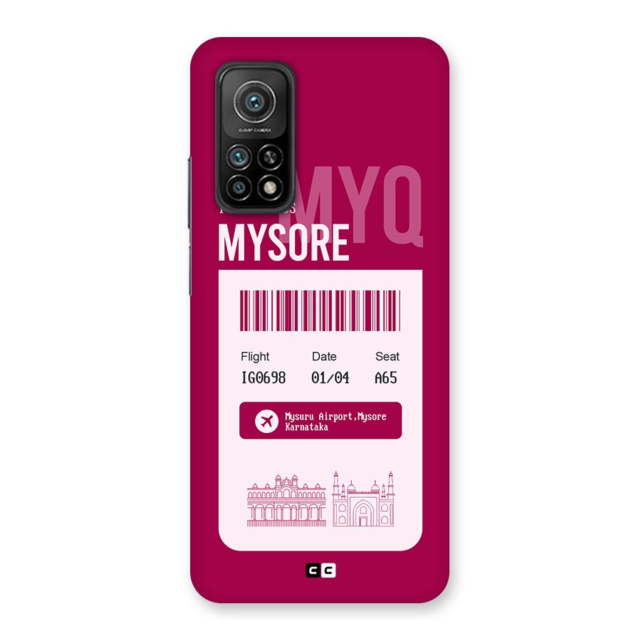 Mysore Boarding Pass Back Case for Mi 10T 5G