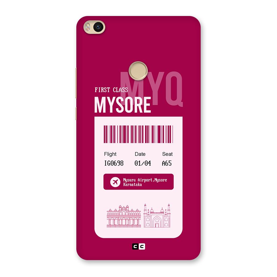 Mysore Boarding Pass Back Case for Mi Max 2