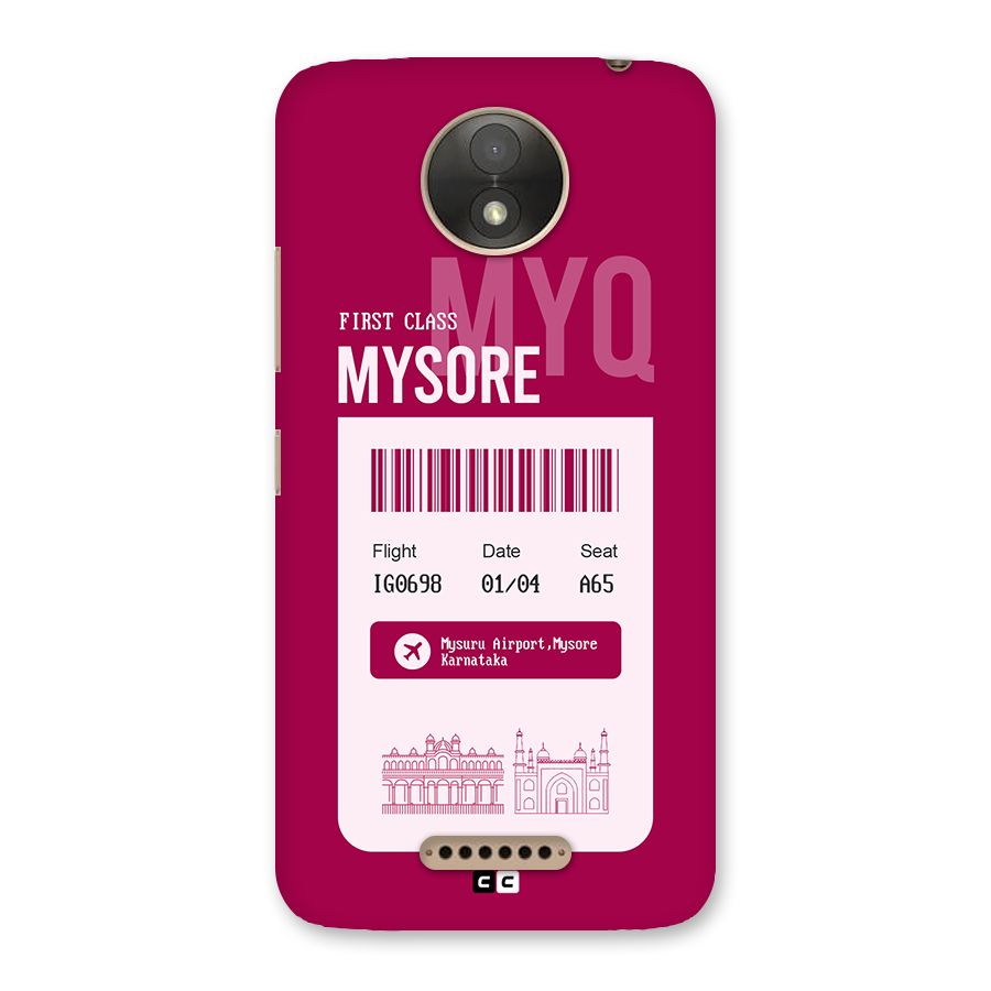 Mysore Boarding Pass Back Case for Moto C Plus