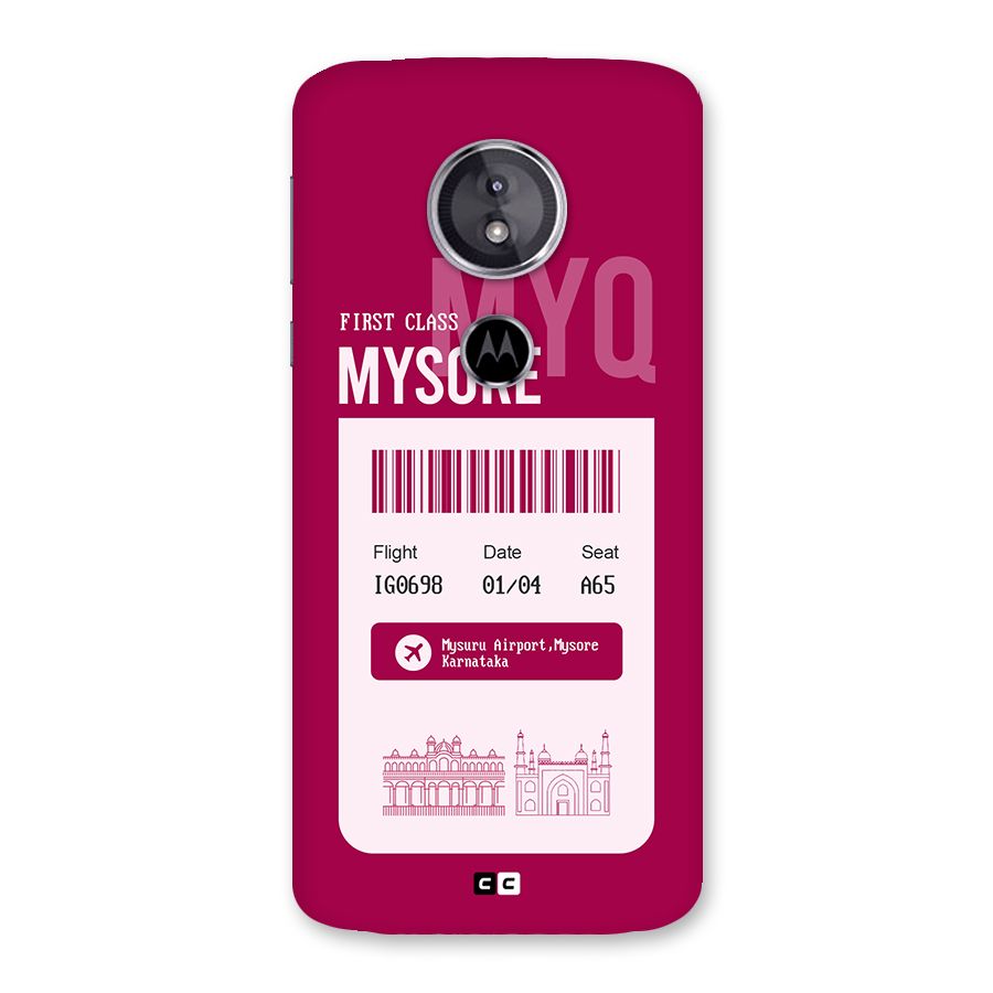 Mysore Boarding Pass Back Case for Moto E5