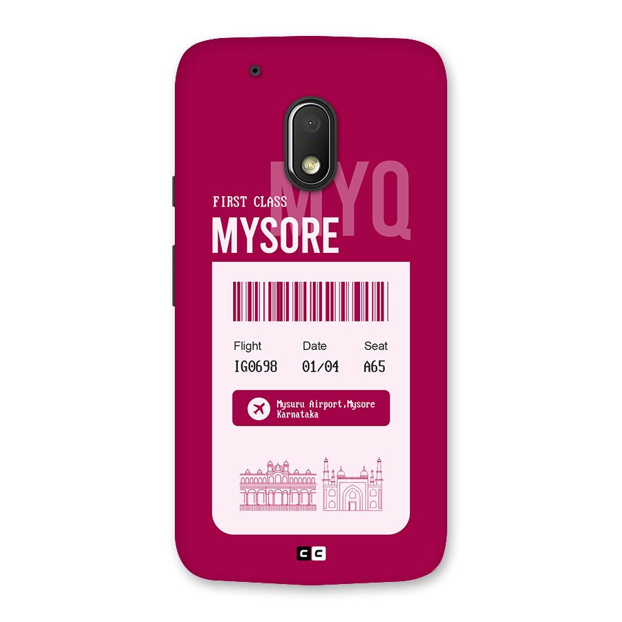 Mysore Boarding Pass Back Case for Moto G4 Play