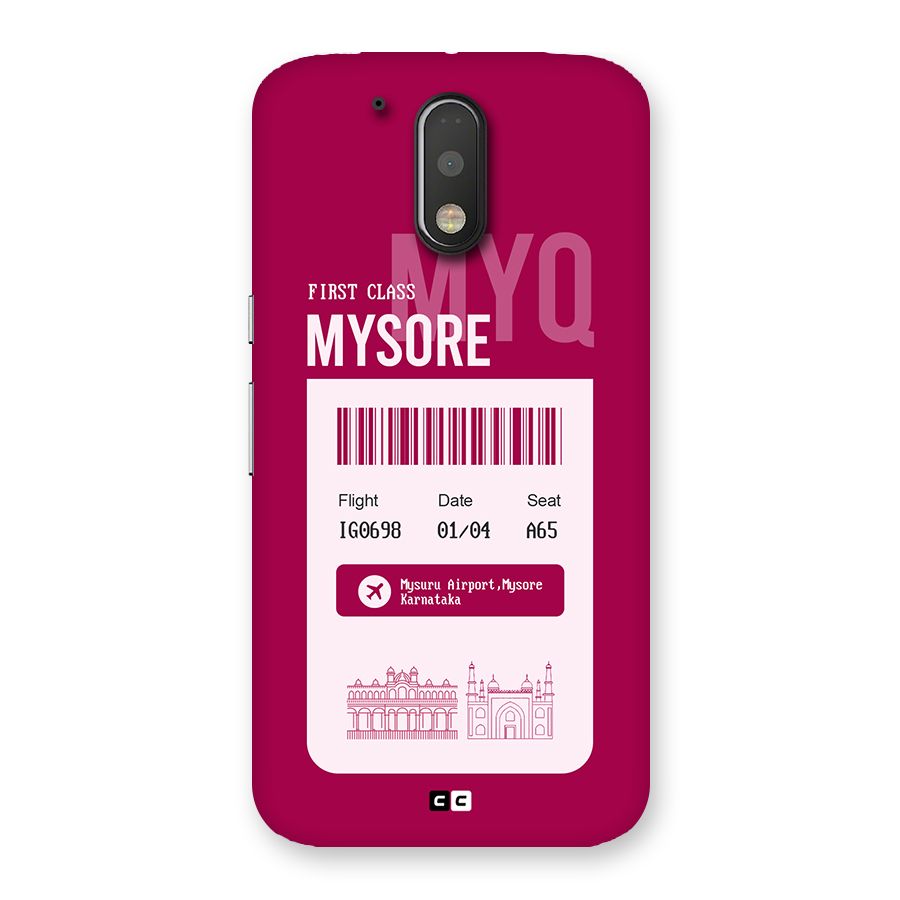 Mysore Boarding Pass Back Case for Moto G4 Plus