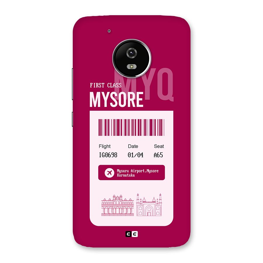 Mysore Boarding Pass Back Case for Moto G5