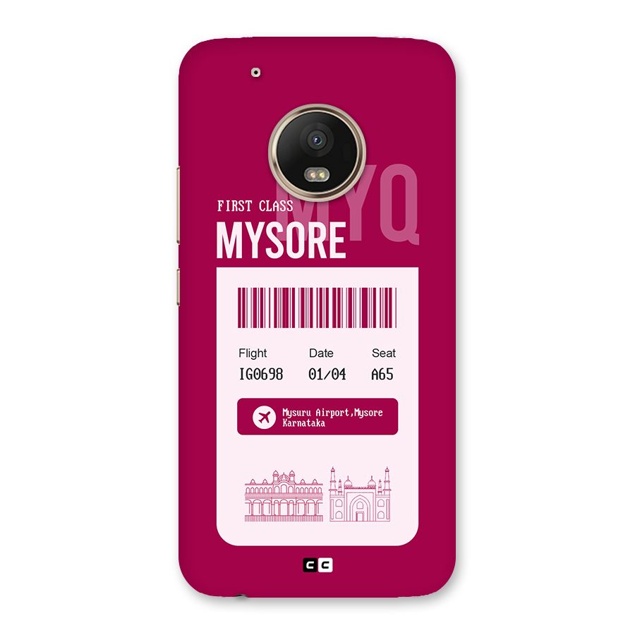 Mysore Boarding Pass Back Case for Moto G5 Plus