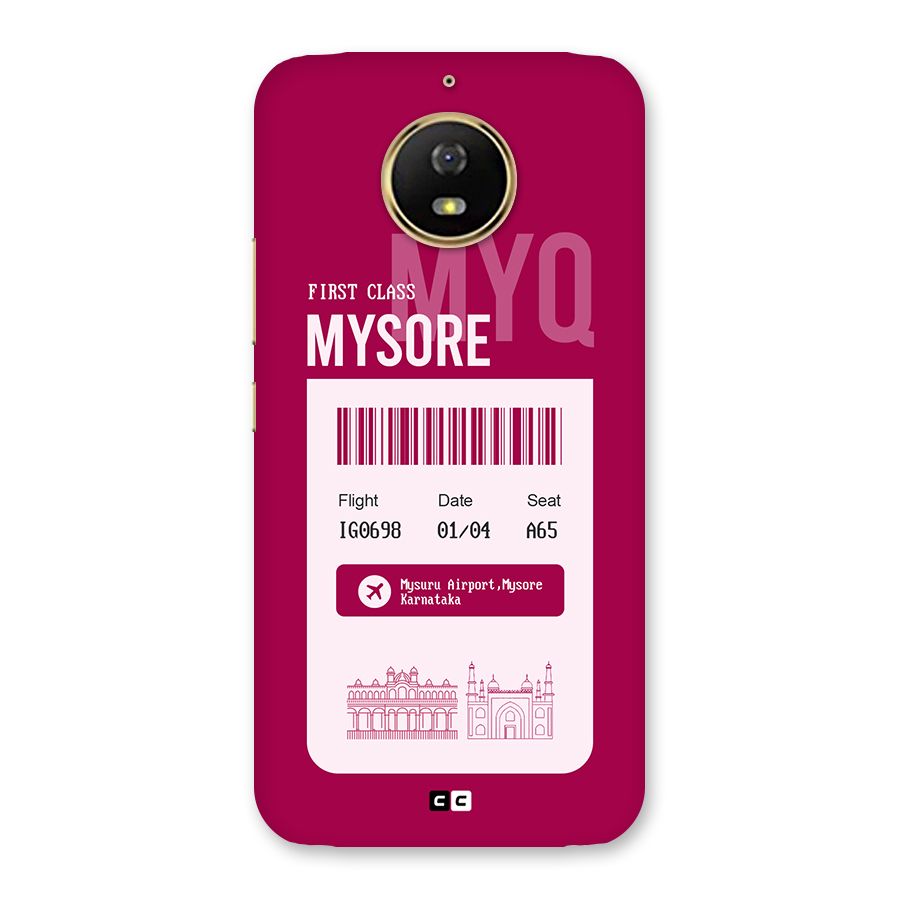 Mysore Boarding Pass Back Case for Moto G5s