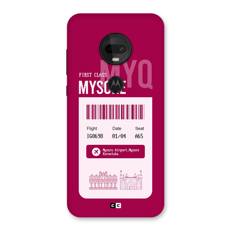 Mysore Boarding Pass Back Case for Moto G7