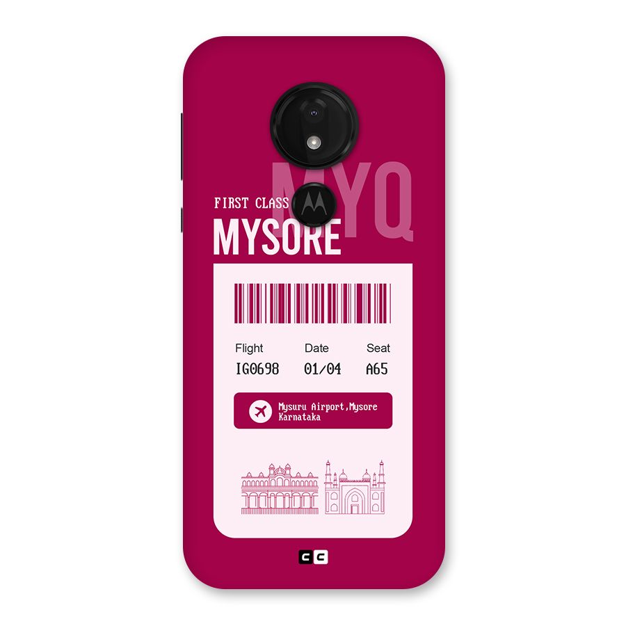 Mysore Boarding Pass Back Case for Moto G7 Power