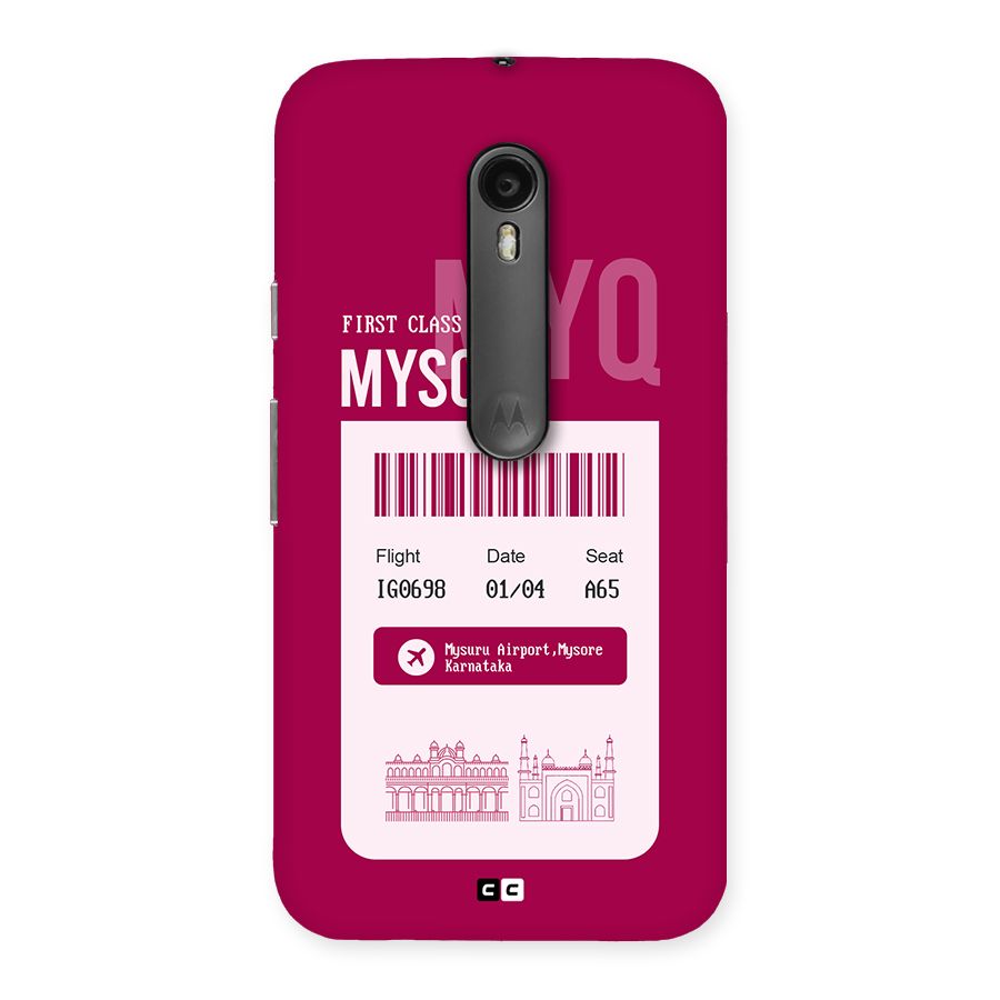 Mysore Boarding Pass Back Case for Moto G Turbo