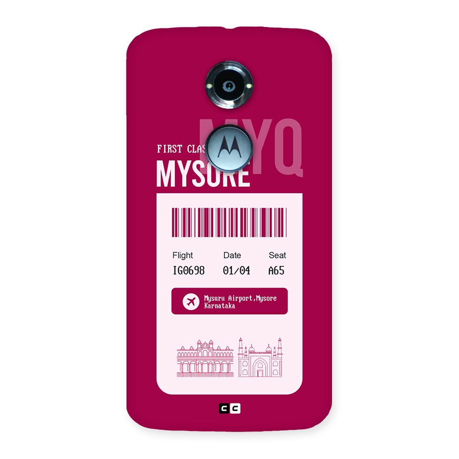 Mysore Boarding Pass Back Case for Moto X2