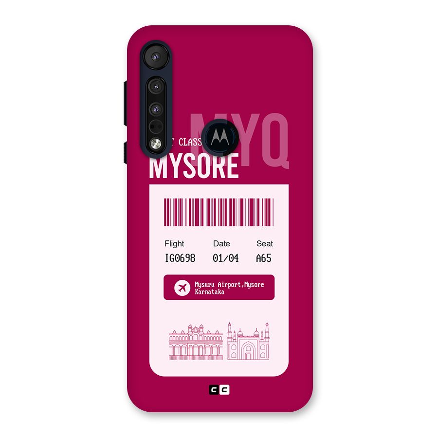 Mysore Boarding Pass Back Case for Motorola One Macro