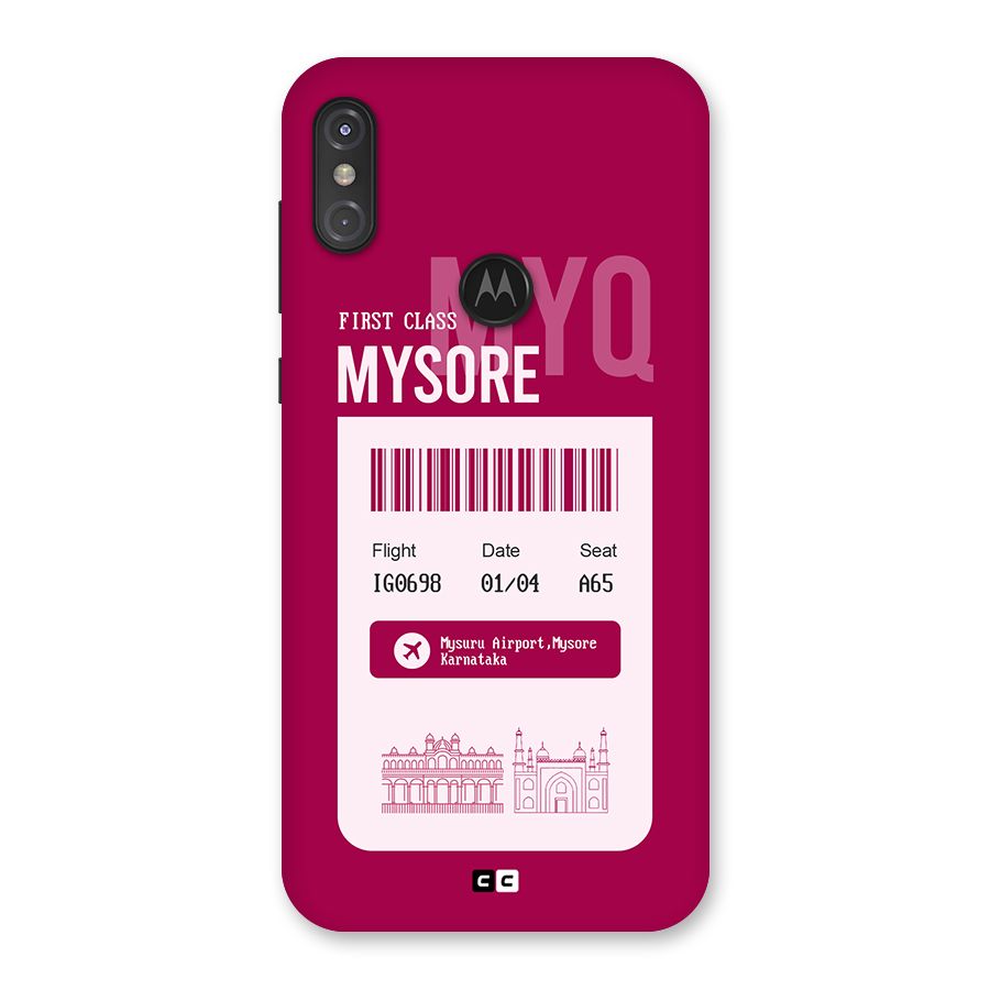 Mysore Boarding Pass Back Case for Motorola One Power