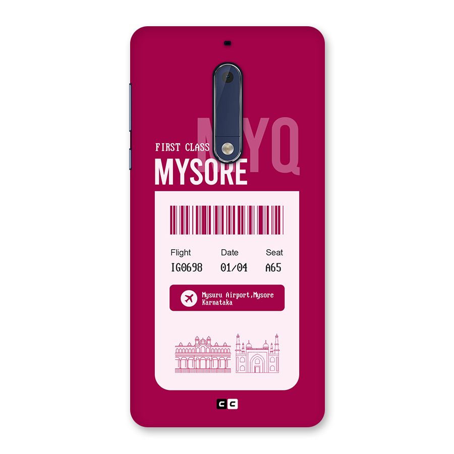Mysore Boarding Pass Back Case for Nokia 5