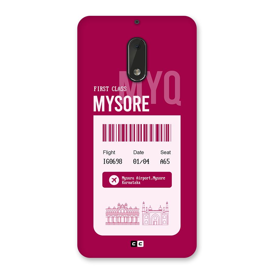 Mysore Boarding Pass Back Case for Nokia 6