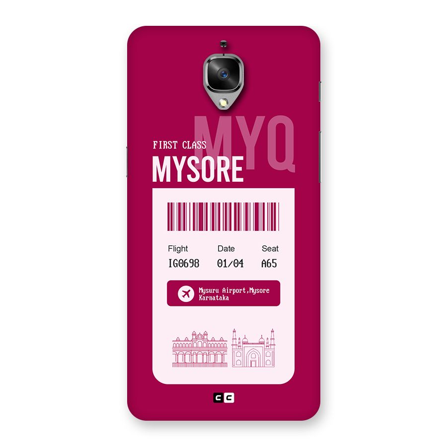 Mysore Boarding Pass Back Case for OnePlus 3