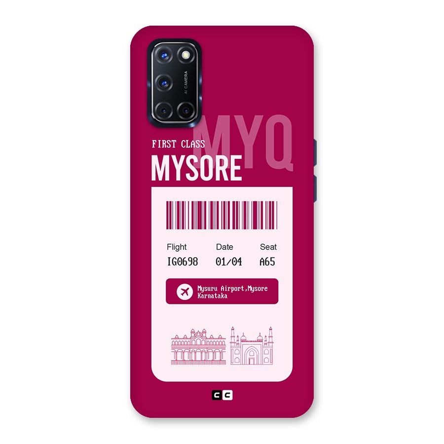 Mysore Boarding Pass Back Case for Oppo A52