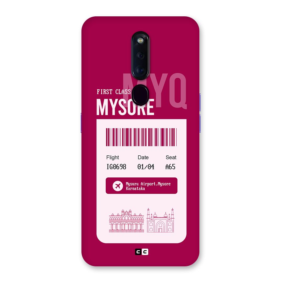 Mysore Boarding Pass Back Case for Oppo F11 Pro