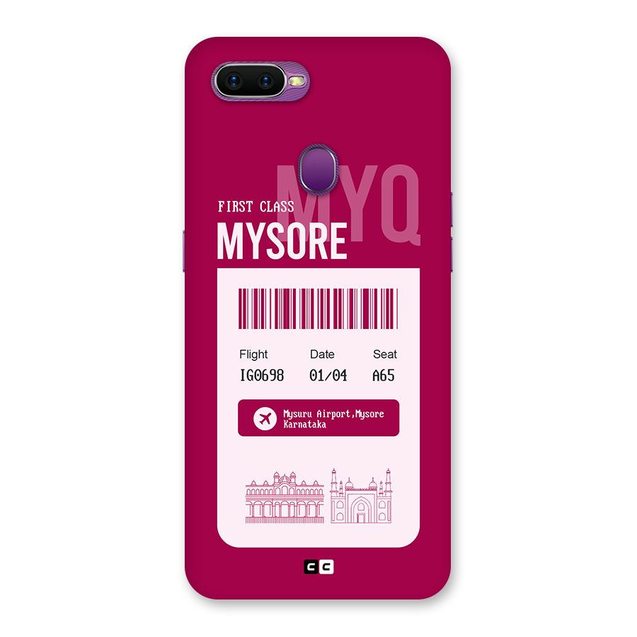 Mysore Boarding Pass Back Case for Oppo F9