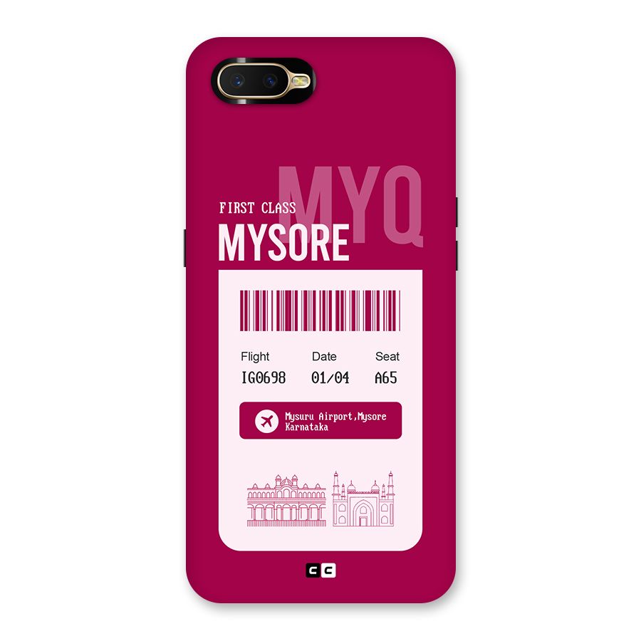 Mysore Boarding Pass Back Case for Oppo K1