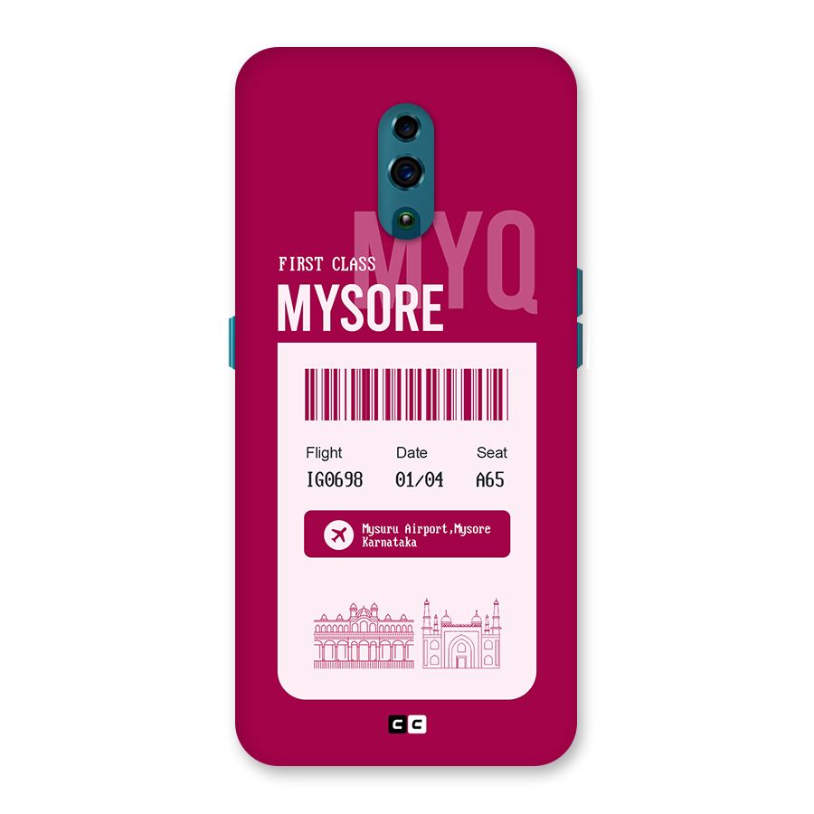 Mysore Boarding Pass Back Case for Oppo Reno