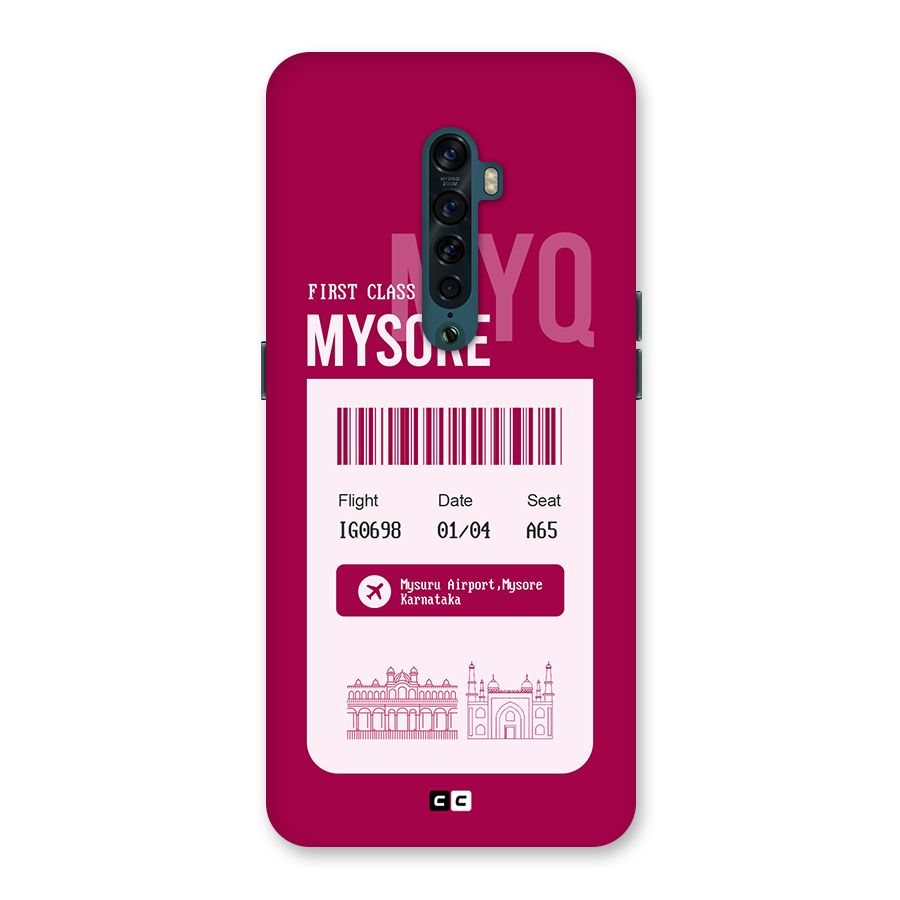 Mysore Boarding Pass Back Case for Oppo Reno2
