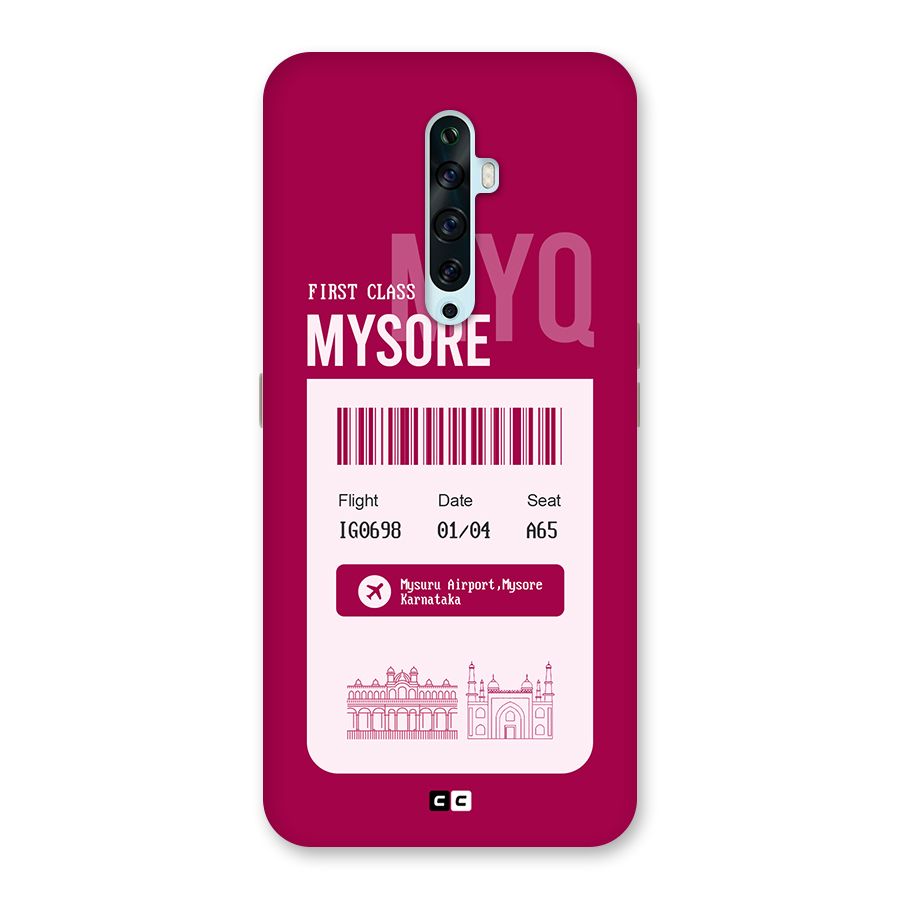 Mysore Boarding Pass Back Case for Oppo Reno2 Z