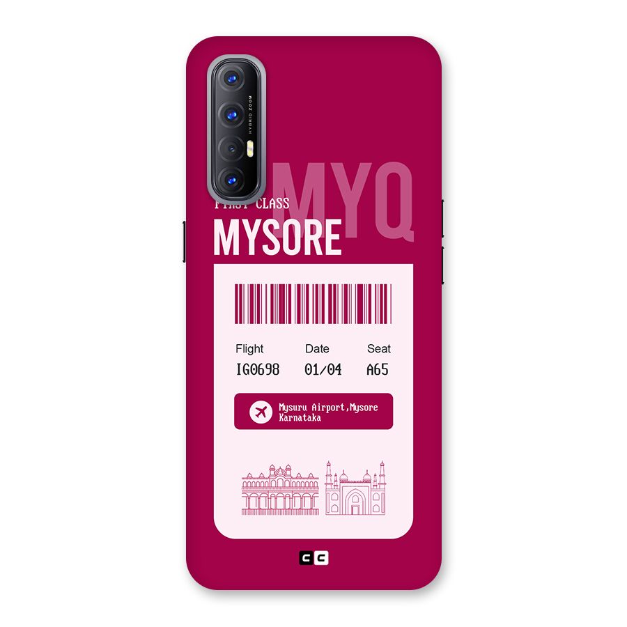 Mysore Boarding Pass Back Case for Oppo Reno3 Pro