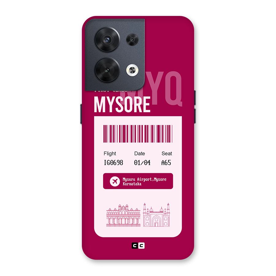 Mysore Boarding Pass Back Case for Oppo Reno8 5G