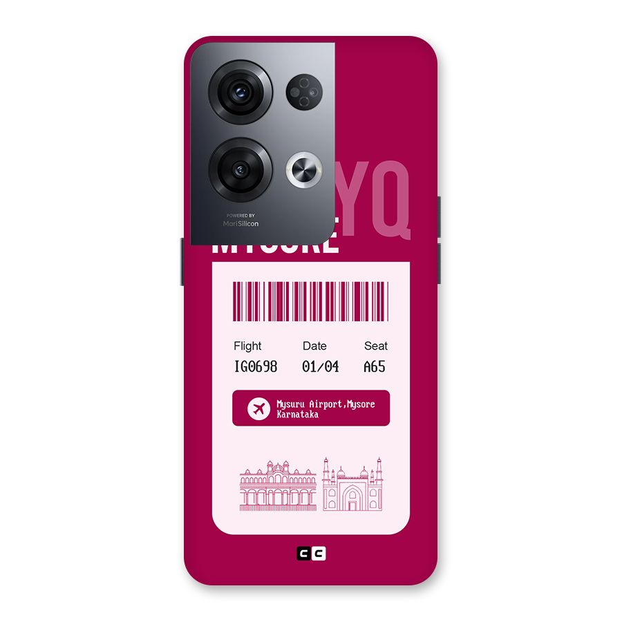 Mysore Boarding Pass Back Case for Oppo Reno8 Pro 5G